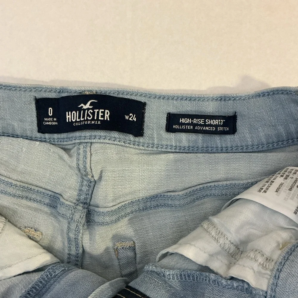 Hollister Light Blue High-Rise Denim Shorts